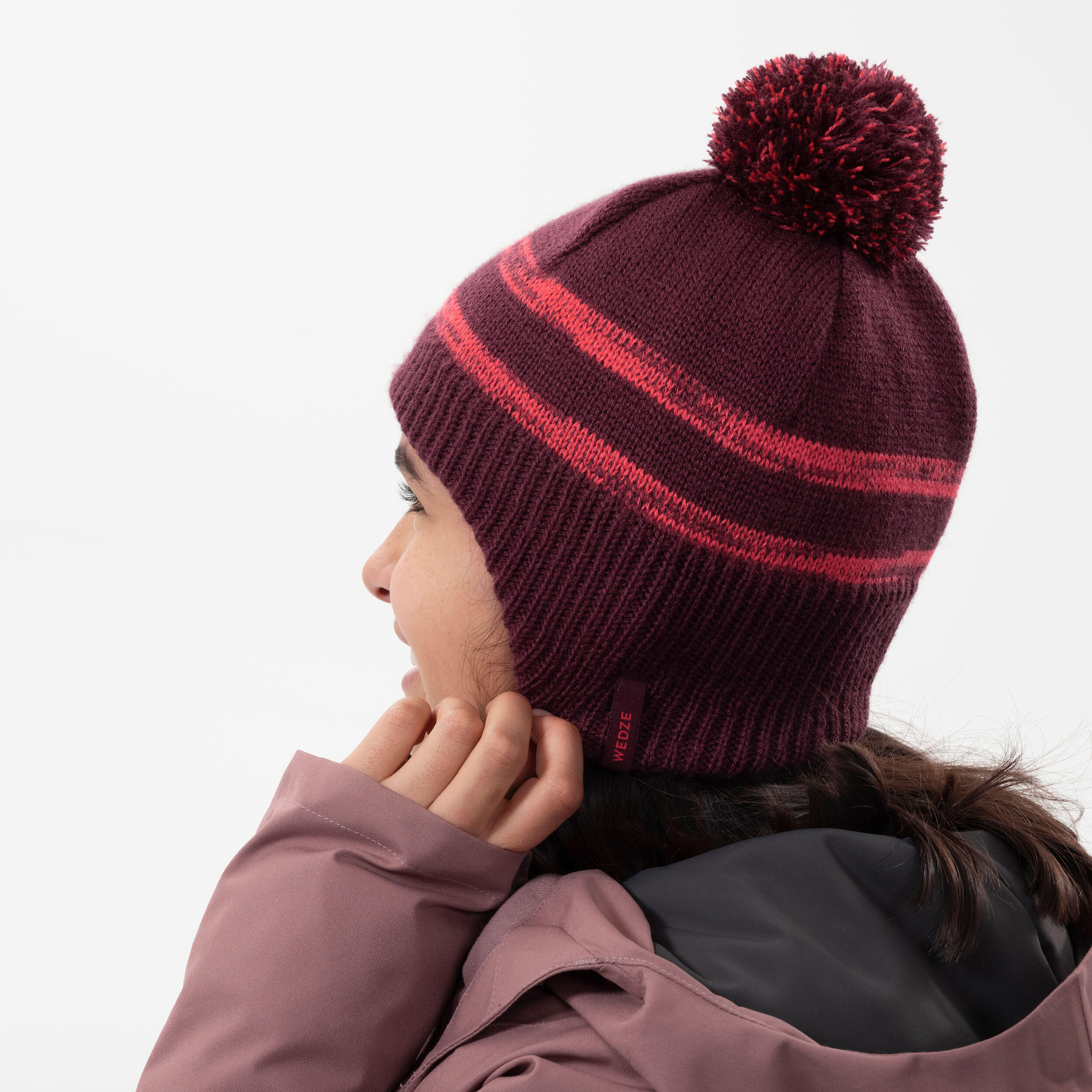 KIDS’ SKI HAT FLAP - BURGUNDY 9/9