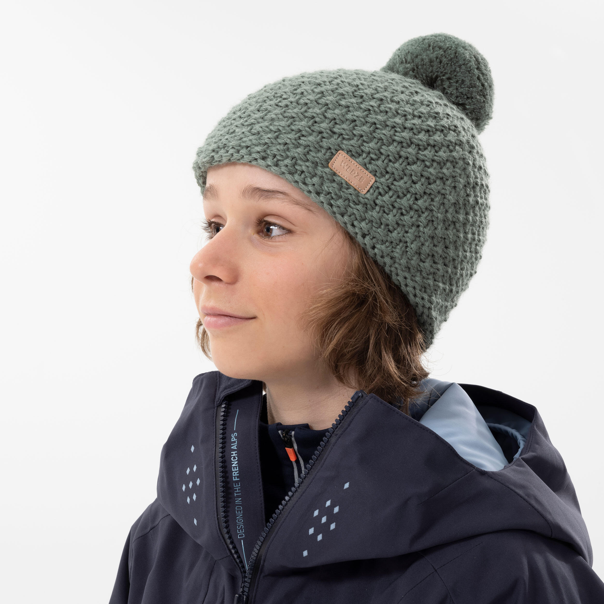 Kids’ Ski Hat Made in France Timeless - Khaki 8/9