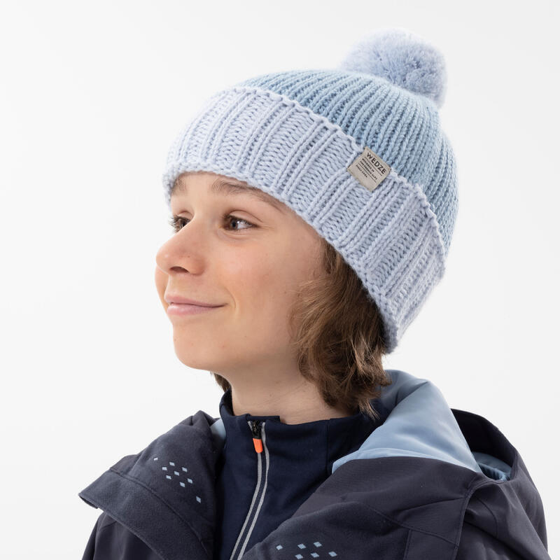 BONNET DE SKI MADE IN FRANCE ENFANT - GRAND NORD - BLEU GRIS