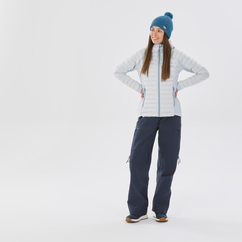 Skijacke Daunenjacke Damen - FR900 eisblau 