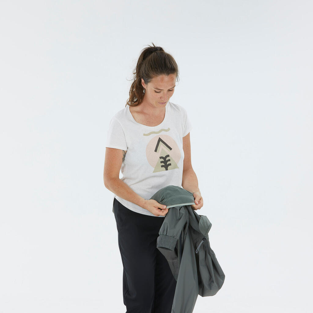 CHAQUETA LARGA IMPERMEABLE DE SENDERISMO MUJER RAINCUT LONG