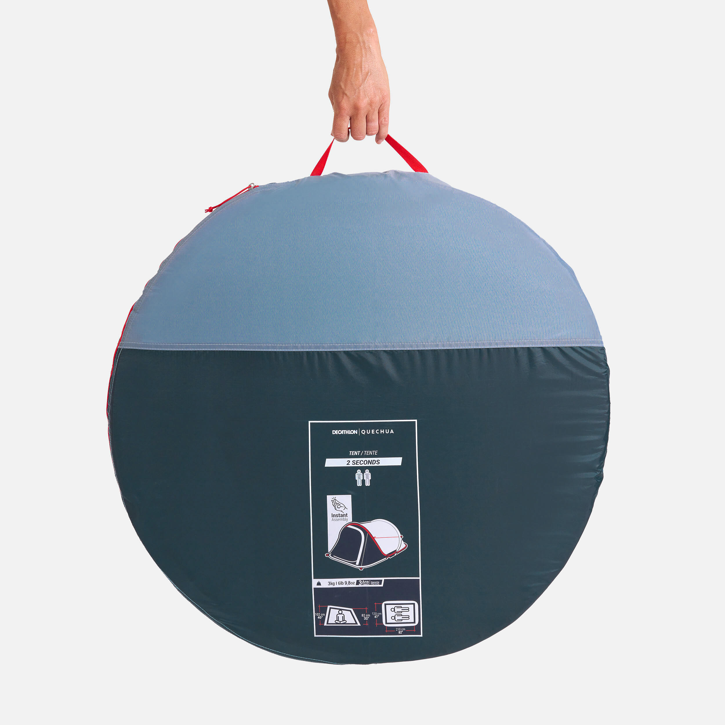 2-Person Camping Tent, 2 Seconds  - QUECHUA