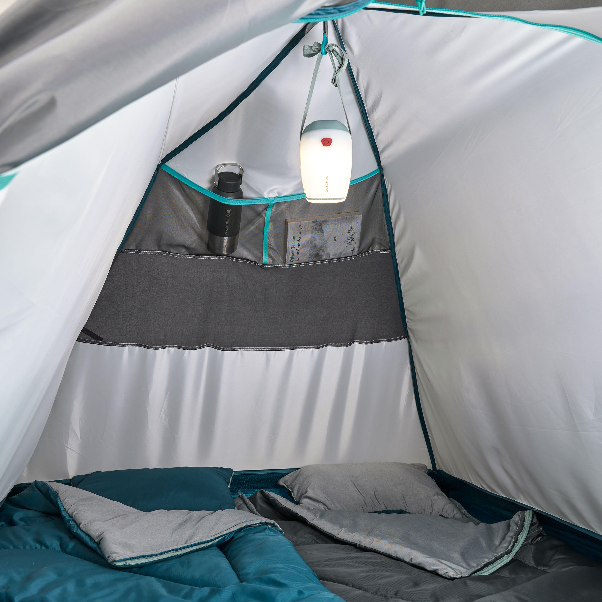Outsunny Koepeltent Voor 2-3 Personen - Ruime Campingtent Met Uittrekbare Ruimte, Glasvezelstangen, Mesh Ramen En Draagtas - Grijs