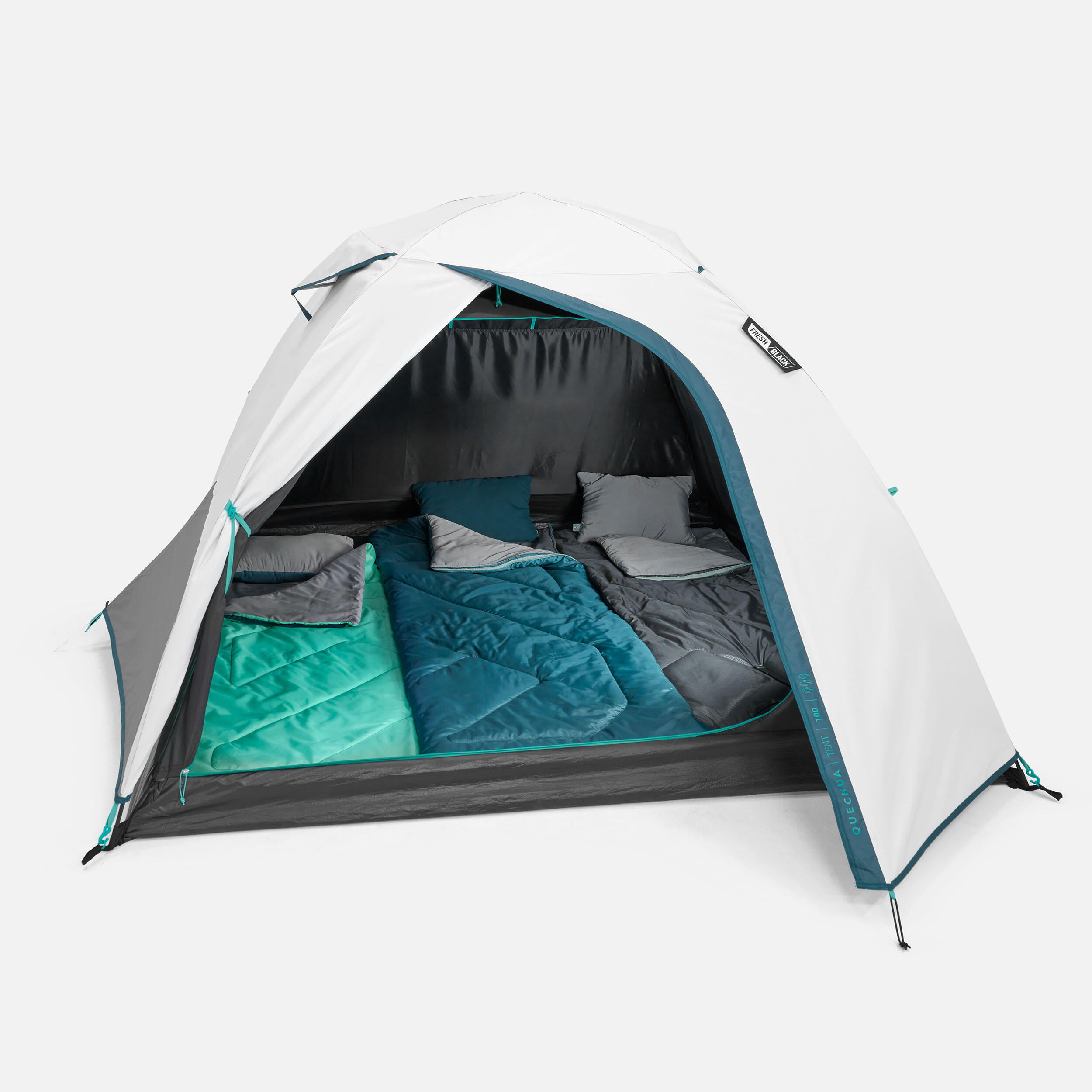 3-person camping tent, MH100 - Fresh & Black