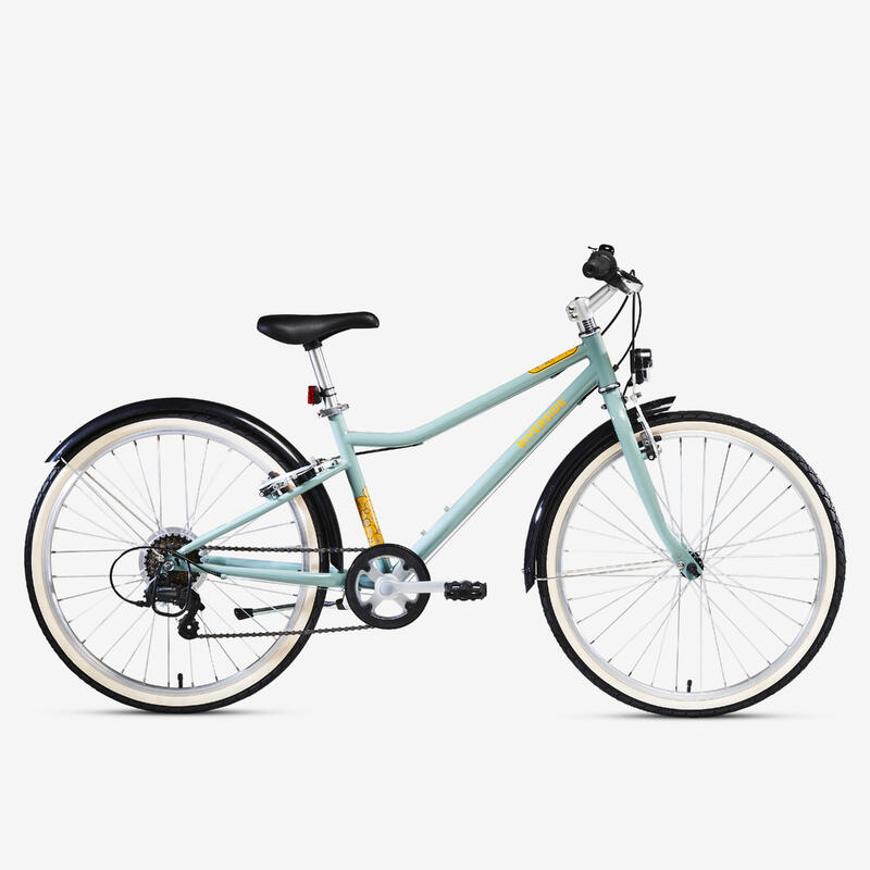 Bicicletă polivalentă Riverside 500 24'' negru-corail copii 135-150 cm