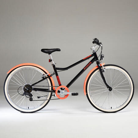 Велосипед гібридний Riverside 500 для дітей від 9 до 12 років 24" чорний