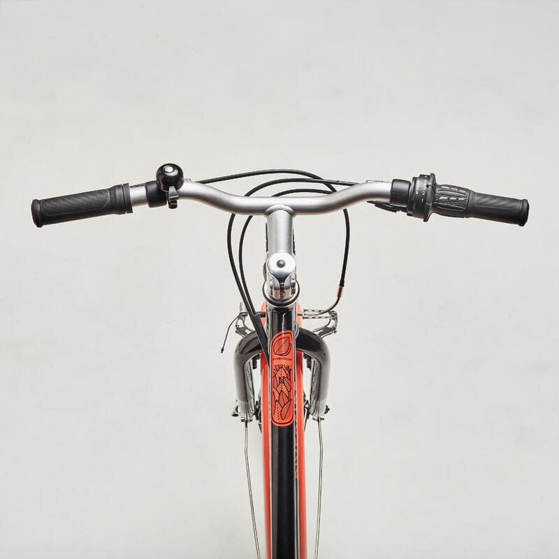 Bicicletă polivalentă Riverside 500 24'' negru-corail copii 135-150 cm