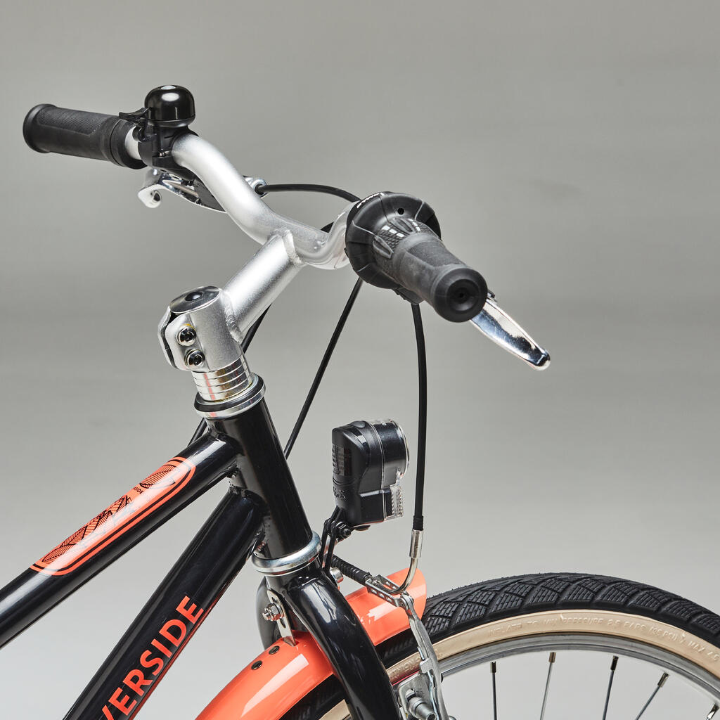 אופניים היברידיים לילדים 24 אינץ' דגם Riverside 500 (גילאי 9-12 שנים) - שחור
