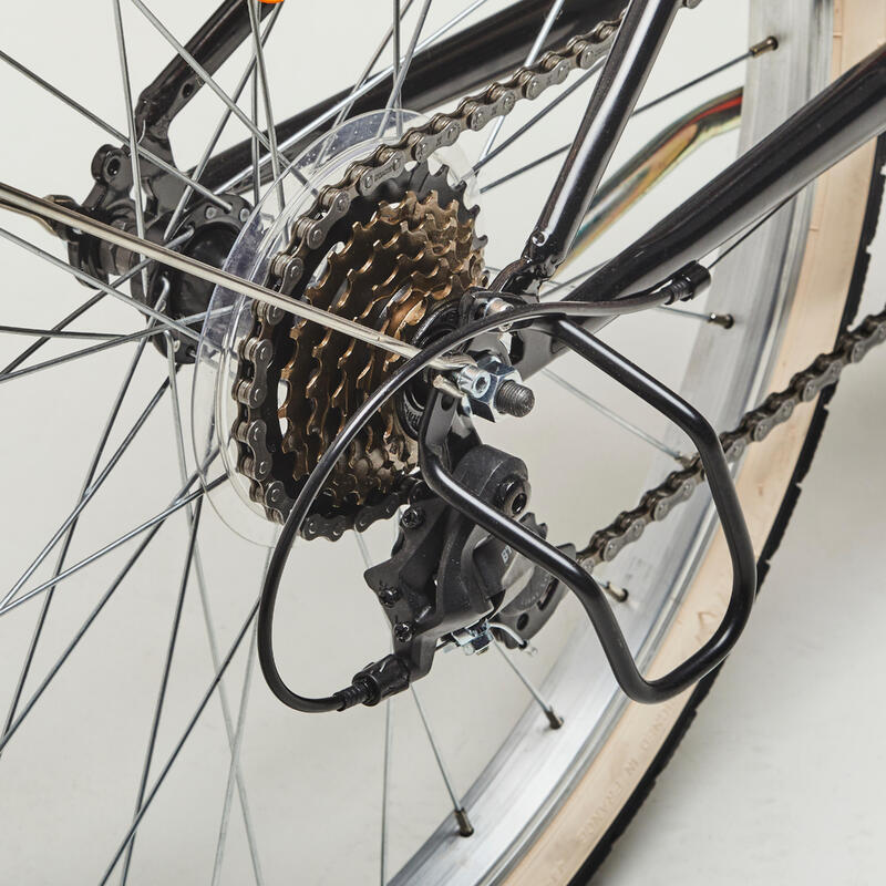 Bicicletă polivalentă Riverside 500 24'' negru-corail copii 135-150 cm