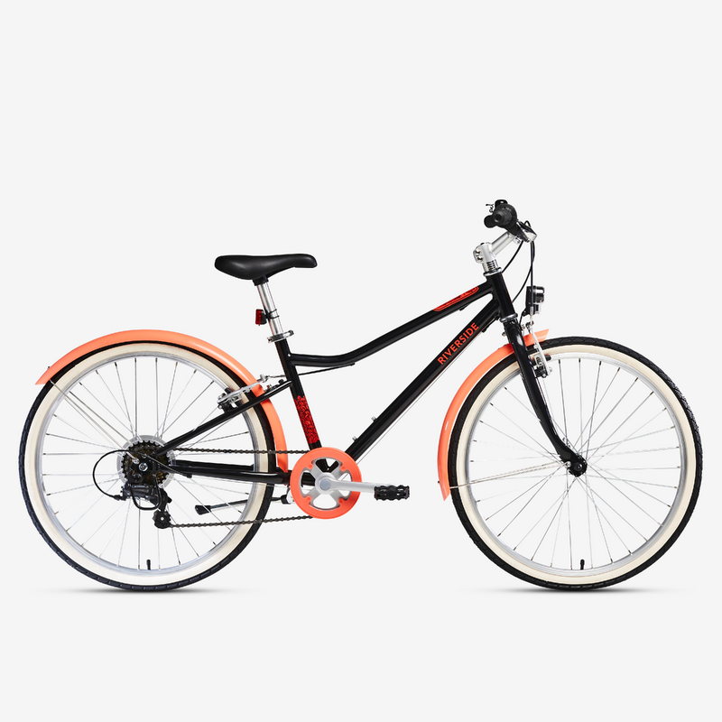 Vtc enfant riverside 500 noir corail 24 pouces 9 12 ans pour les clubs et collectivites Decathlon Pro