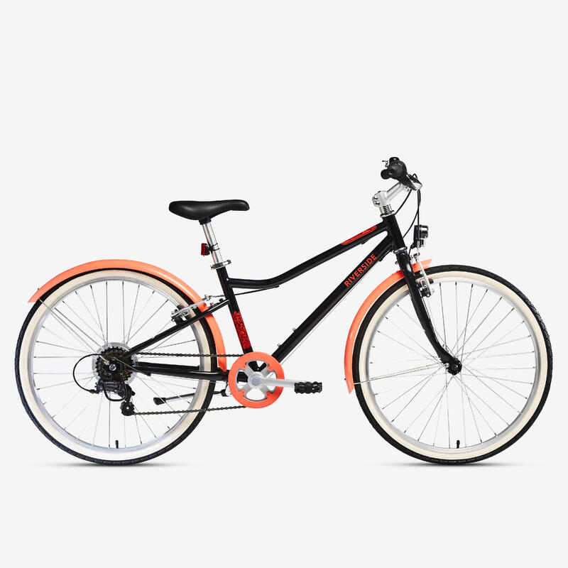 Bicicletă polivalentă Riverside 500 24'' roz copii 135-150 cm