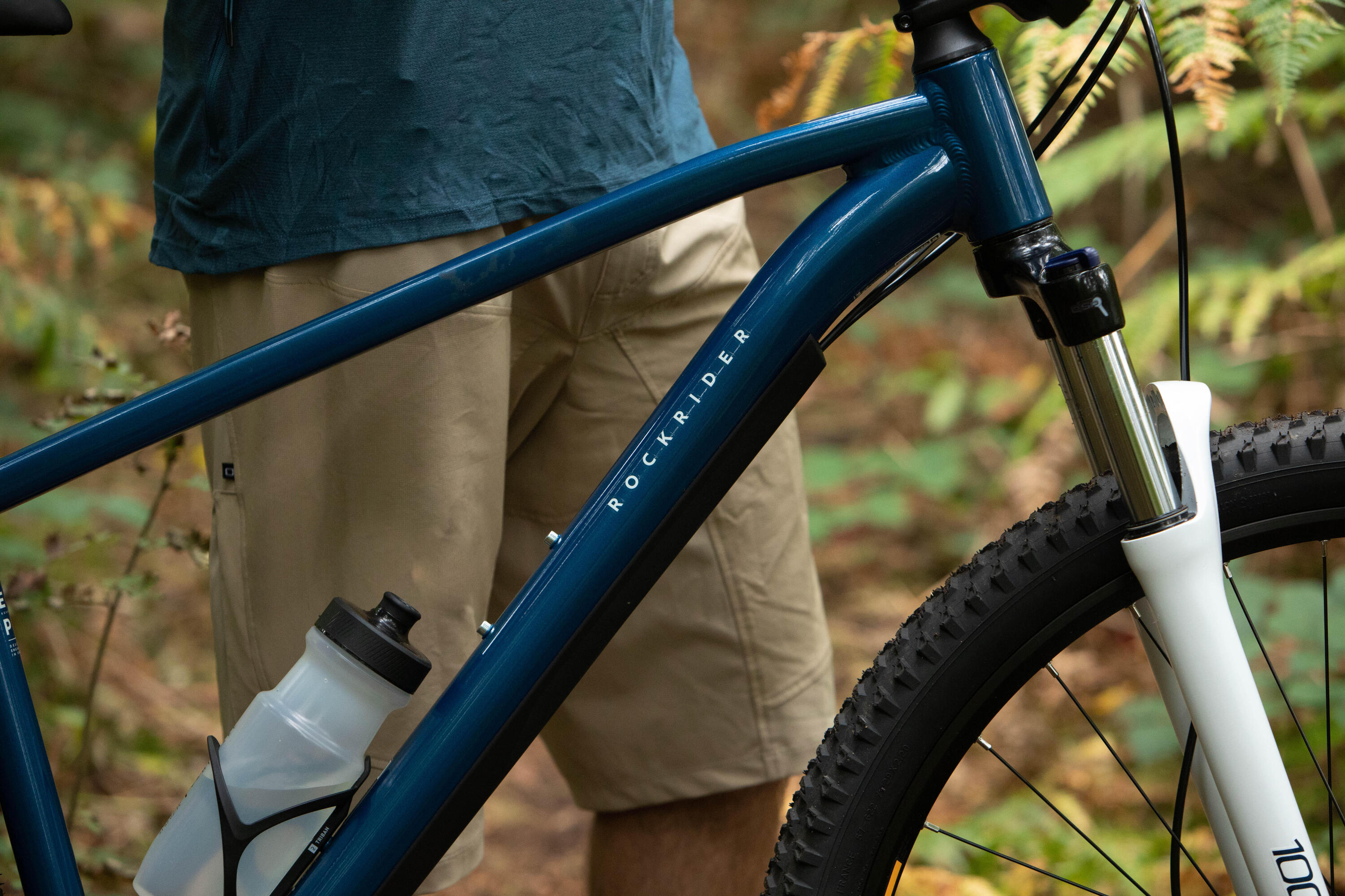 Bicicleta de montaña 29" aluminio Rockrider Explore 520 azul naranja 14/18