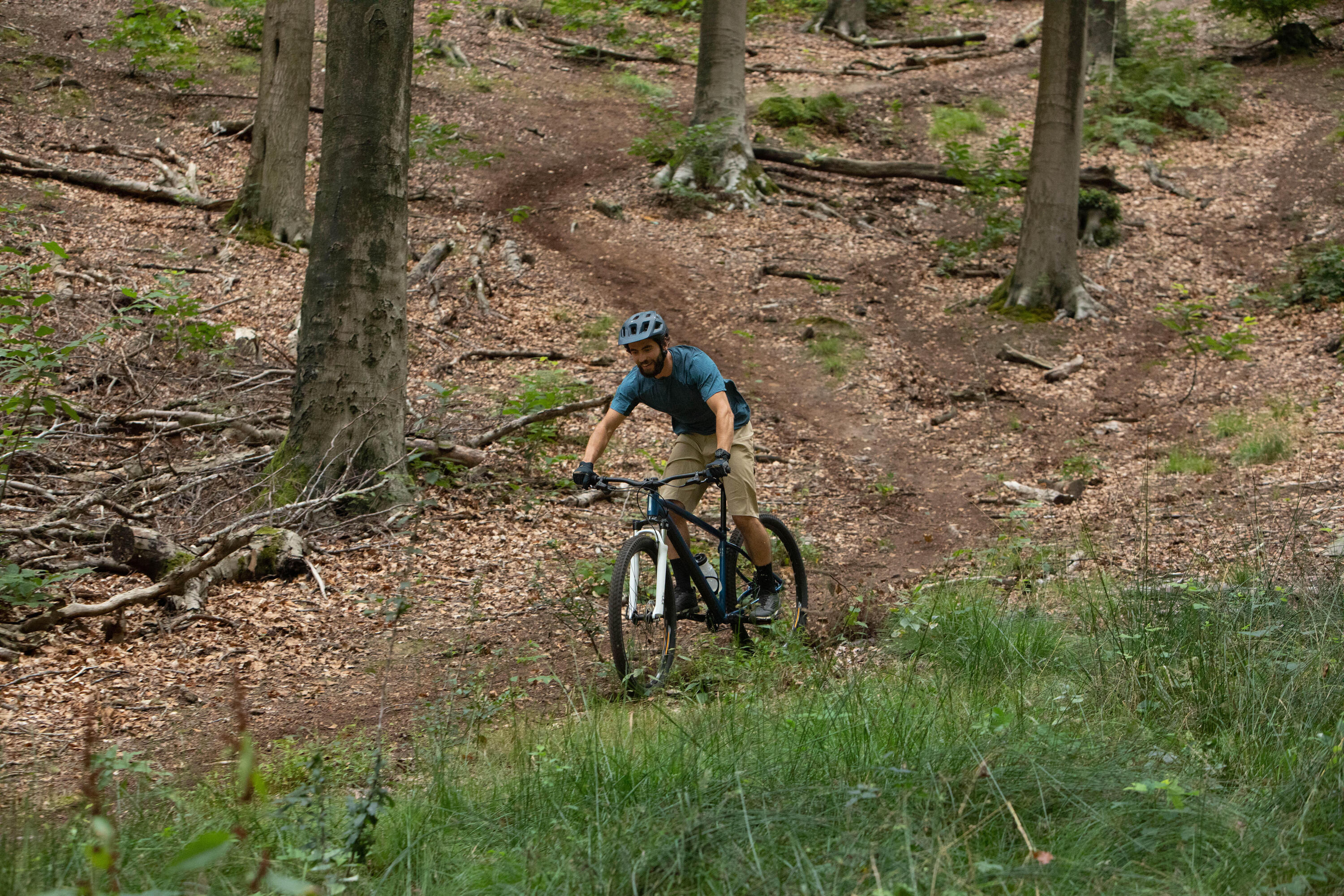 TRICOTA CICLISMO MTB EXPL100 HOMBRE MANGA CORTA AZUL 12/13