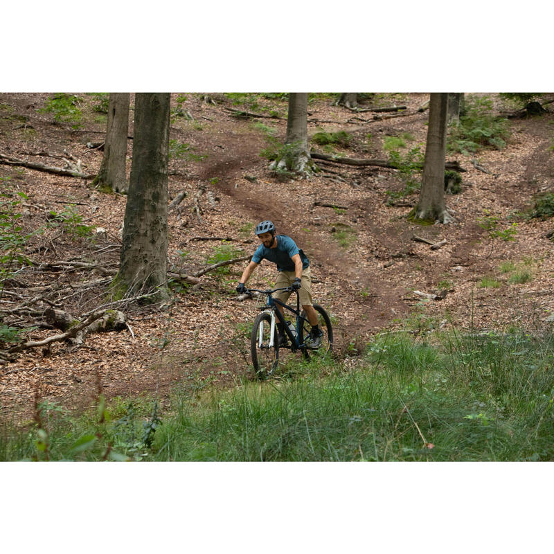 Pánský cyklistický dres na horské kolo s krátkým rukávem EXPL100 modrý