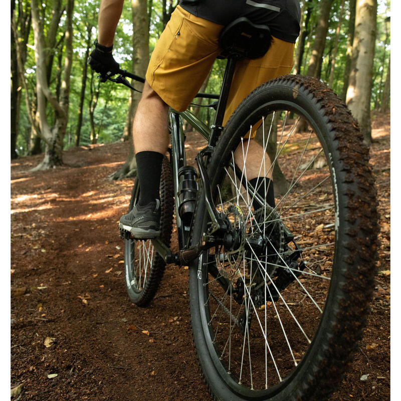 CALÇÕES DE CICLISMO BTT HOMEM EXPLORE 500 AMARELO