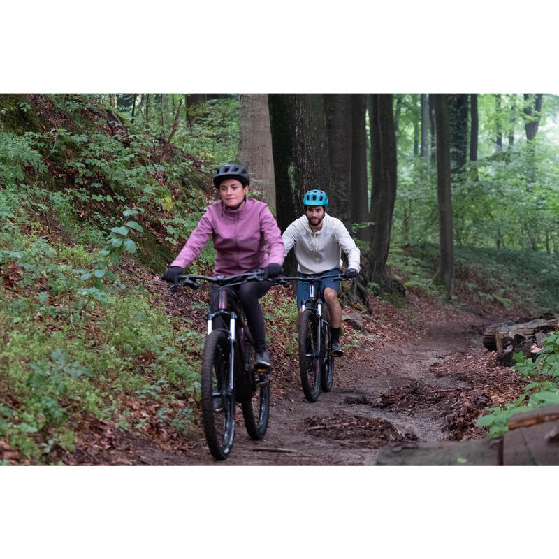 CASACO DE INVERNO DE CICLISMO BTT MULHER ROSA