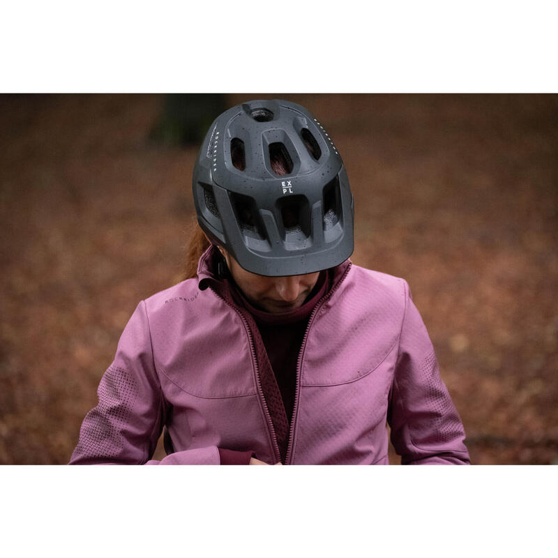 CASACO DE INVERNO DE CICLISMO BTT MULHER ROSA