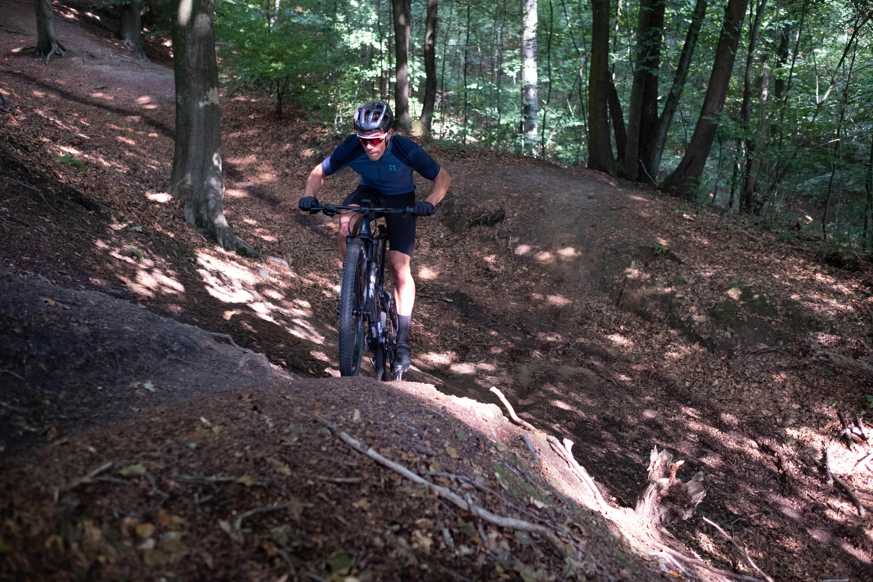 MTB shirt met korte mouwen Race blauw 13/16