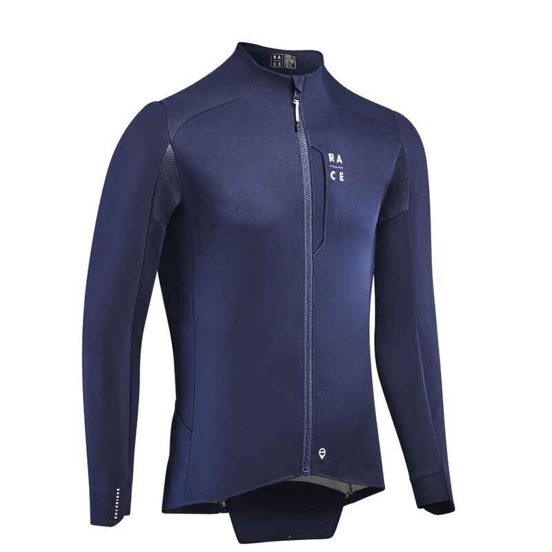 Mountain Bike Long-Sleeved Winter Jacket Rockrider - Midnight Blue ...