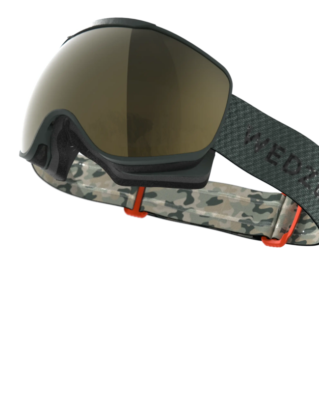 KIDS’ AND ADULT SKIING AND SNOWBOARDING GOGGLES GOOD WEATHER - G 900 S3 - CAMO / KHAKI