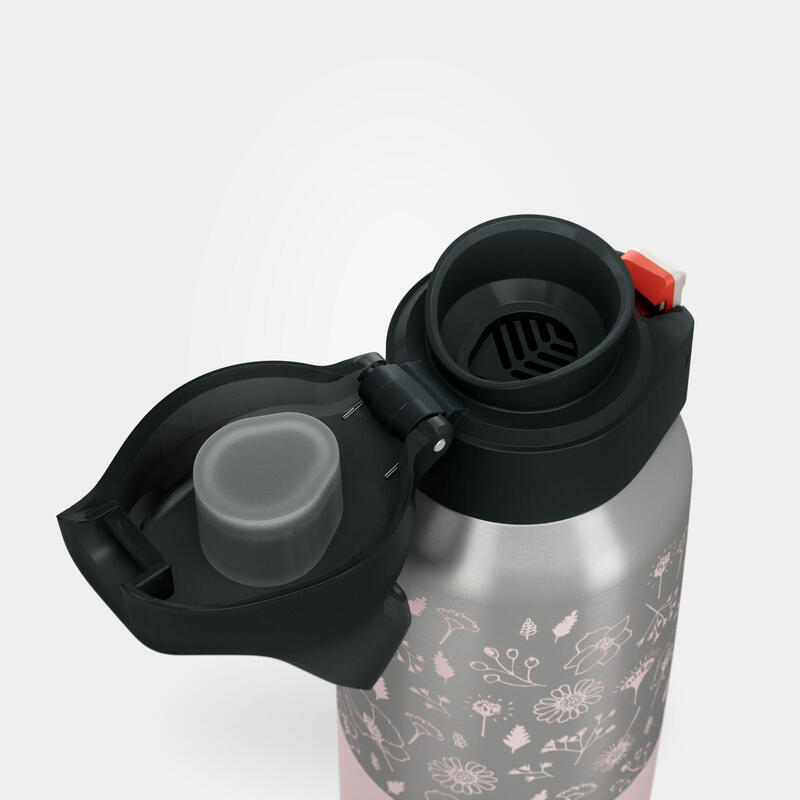 Cantil de caminhada MH500 isotérmico inox  0,5L estampado rosa