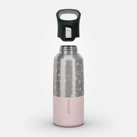 Hiking Insulated Stainless Steel Flask MH500 0.5L Pink