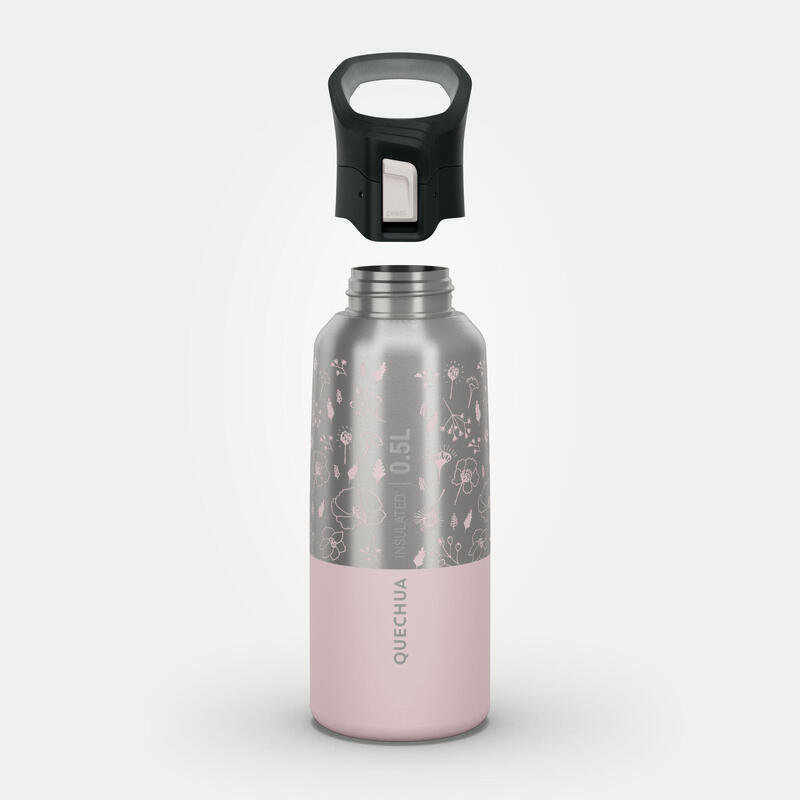 Termos inox cu capac cu deschidere rapidă pentru Drumeție 900 0,5L Roz