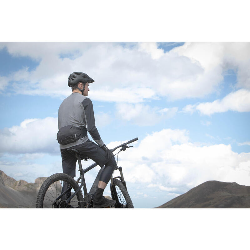 Cyklistický dres s dlouhým rukávem na horské kolo EXPL100 šedý 