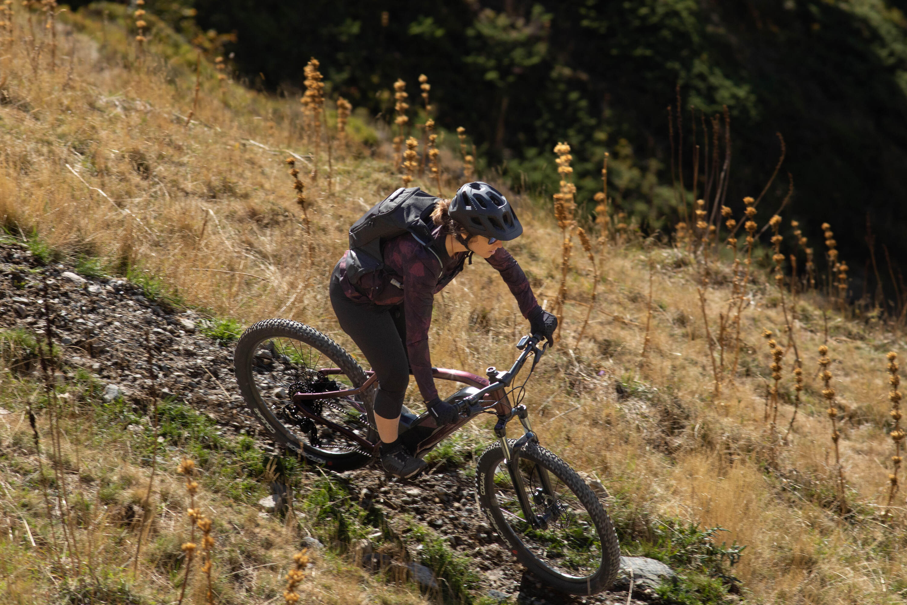 vélo VTT électrique semi-rigide 27,5" - E-ST 500 prune 11/16