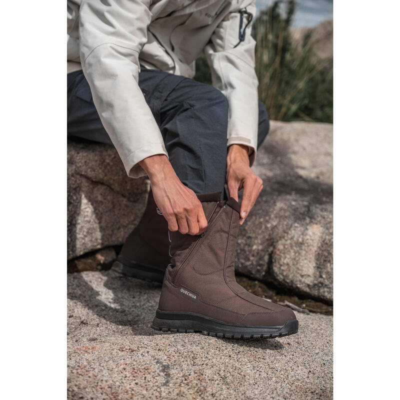 Men's Warm Waterproof Hiking Boots SH100 ULTRAWARM Zip. Decathlon