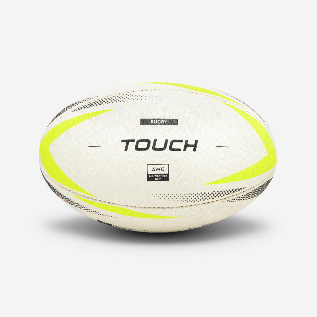 Rugby Ball R500 Touch Wet Grip Size 4 - White