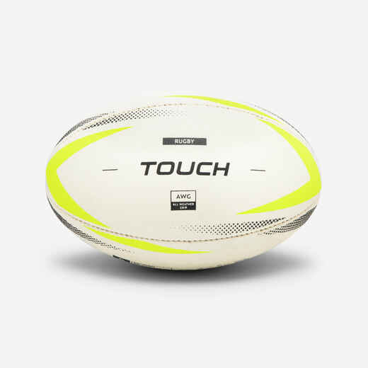 
      ТОПКА ЗА ТЪЧ РЪГБИ R500 TOUCH WET GRIP, РАЗМЕР 4, БЯЛА
  