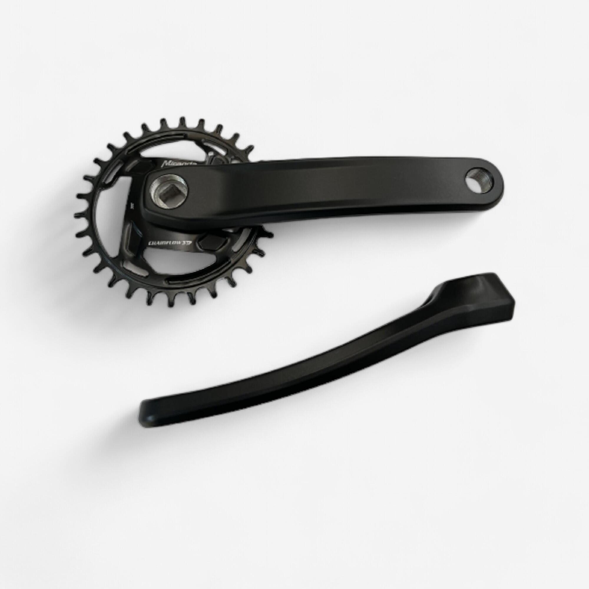 Guarnitura monocorona 38d alluminio perno quadro 170mm nera