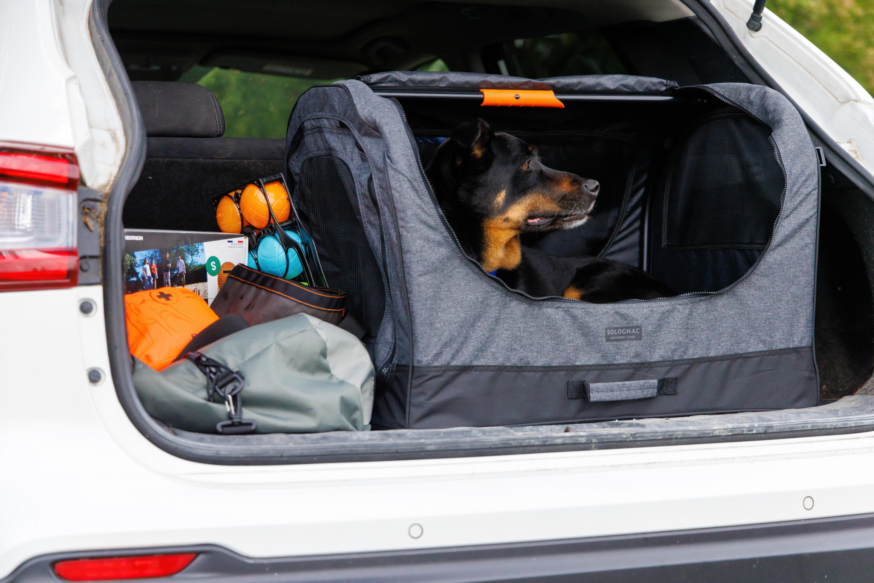 OPVOUWBARE BENCH VOOR 1 HOND 100 GRIJS 14/15
