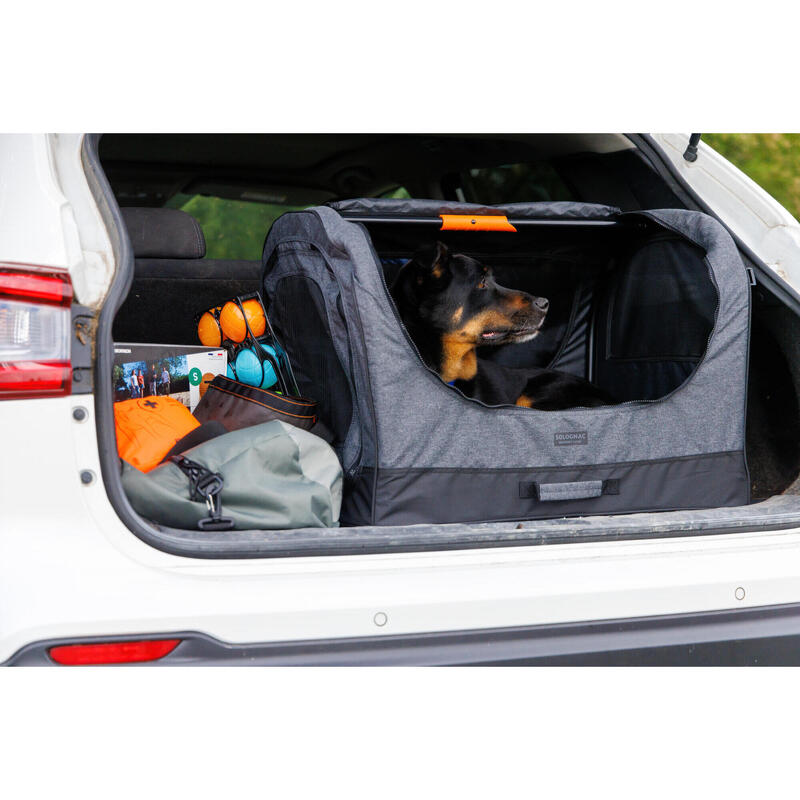 Caisse de transport pliable pour 1 chien grise