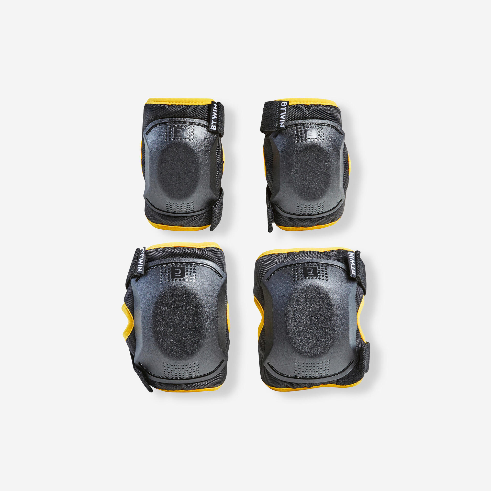 One Size Cycling Elbow and Knee Protectors Set 3-6 Years Yellow