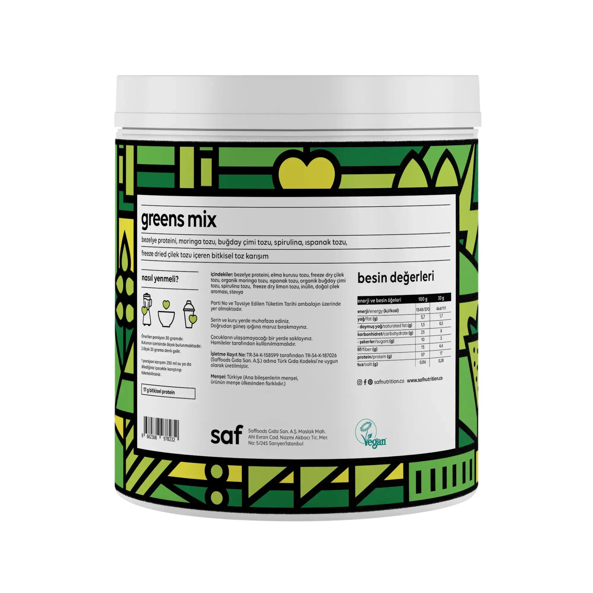 Saf Protein Superfood Greens Bitkisel Protein Tozu 2/2