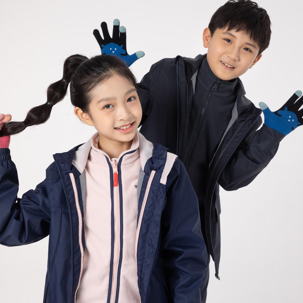 KIDS’ WARM AND WATERPROOF 3-in-1 HIKING JACKET - SH100 -0.5°C - 7-15 YEARS