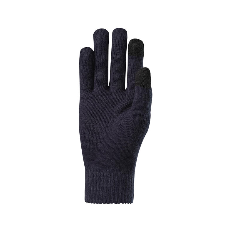 TREKKING GLOVES TREK 300 KNITTING NAVY BLUE