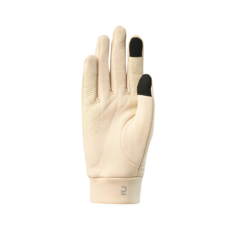 TREKKING GLOVES TREK550 FLEECE BEIGE