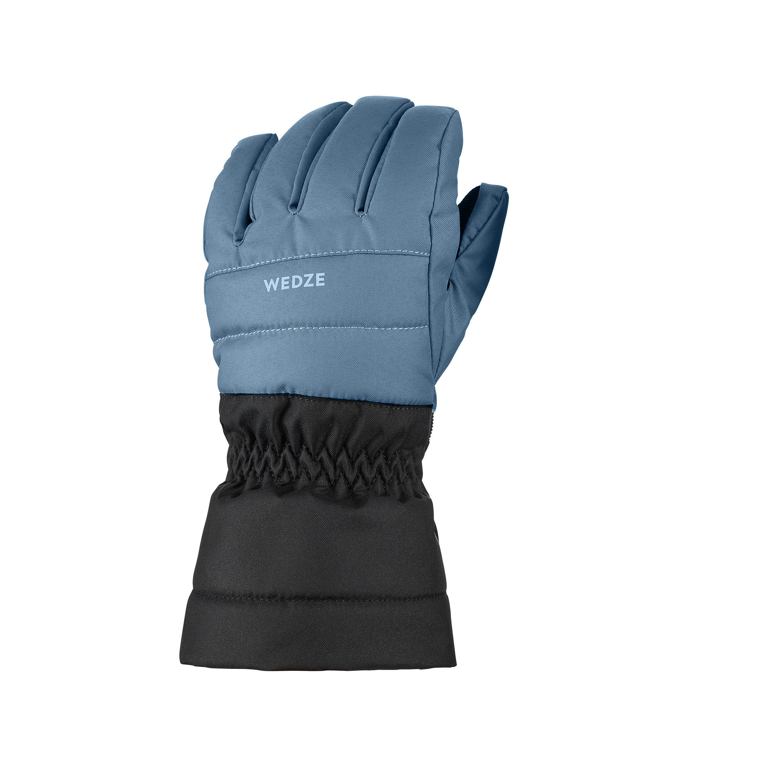 KIDS’ WARM AND WATERPROOF SKI GLOVES 500 DENIM BLUE 5/5