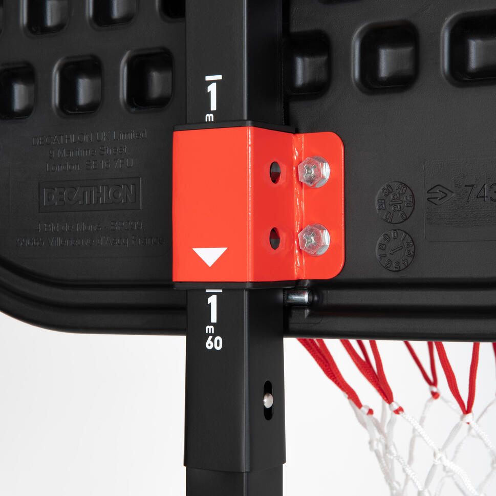 Kids' Adjustable (1.6m to 2.2m) Basketball Hoop on Stand K900 Blue