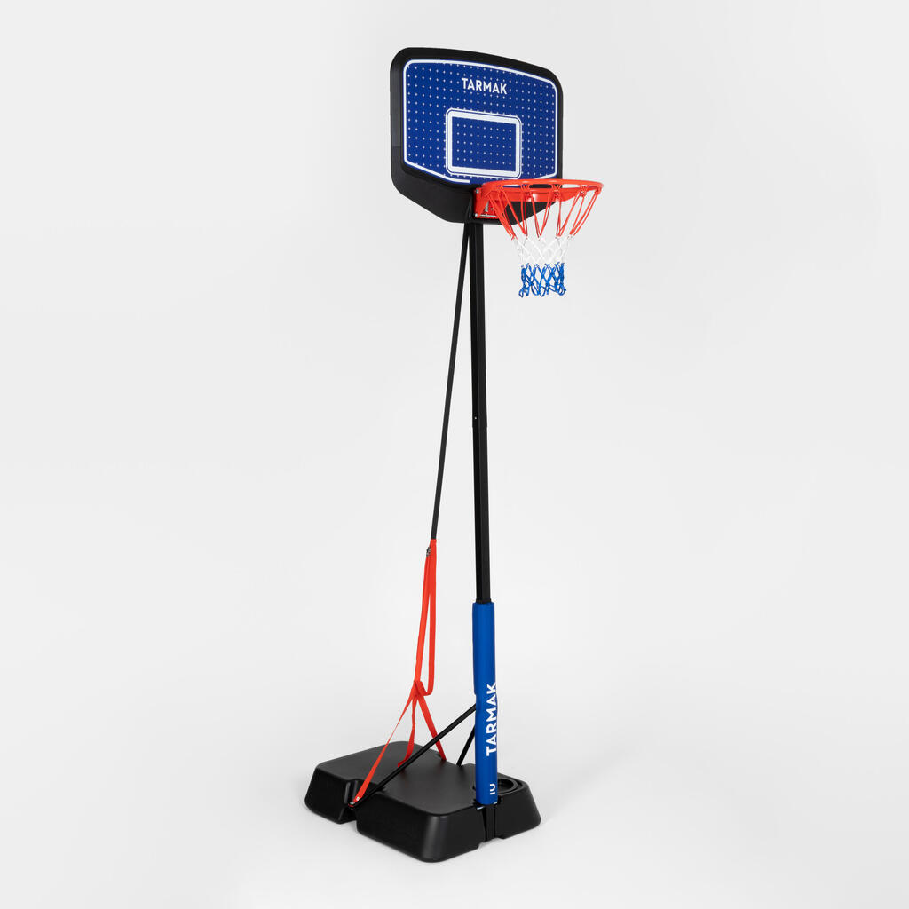 Kids' Adjustable (1.6m to 2.2m) Basketball Hoop on Stand K900 - Blue/Black