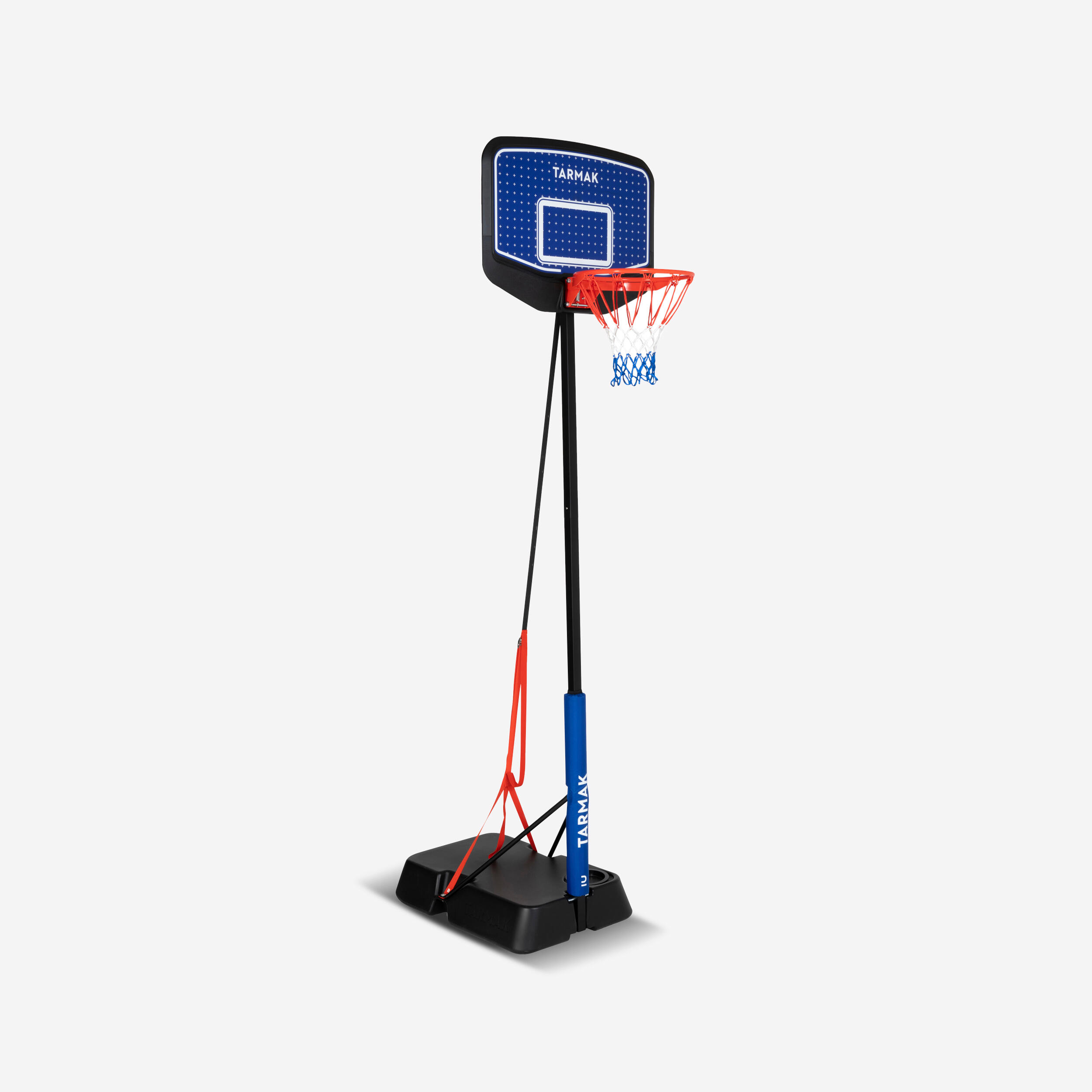 TARMAK Panier De Basket Enfant Dunk Sur Pied R&#xE9;glable 1,60m &#xC0; 2,20m - K900 Bleu Noir