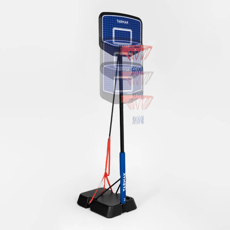 Kids' Adjustable (1.6m to 2.2m) Basketball Hoop on Stand K900 - Blue/Black