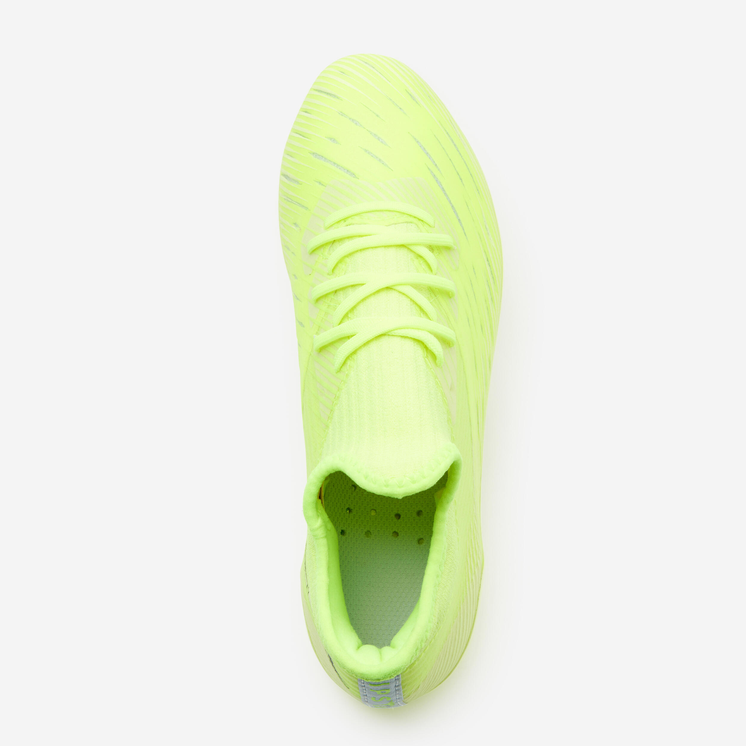 Kids' Lace-Up Football Boots CLR FG - Neon Yellow 5/9