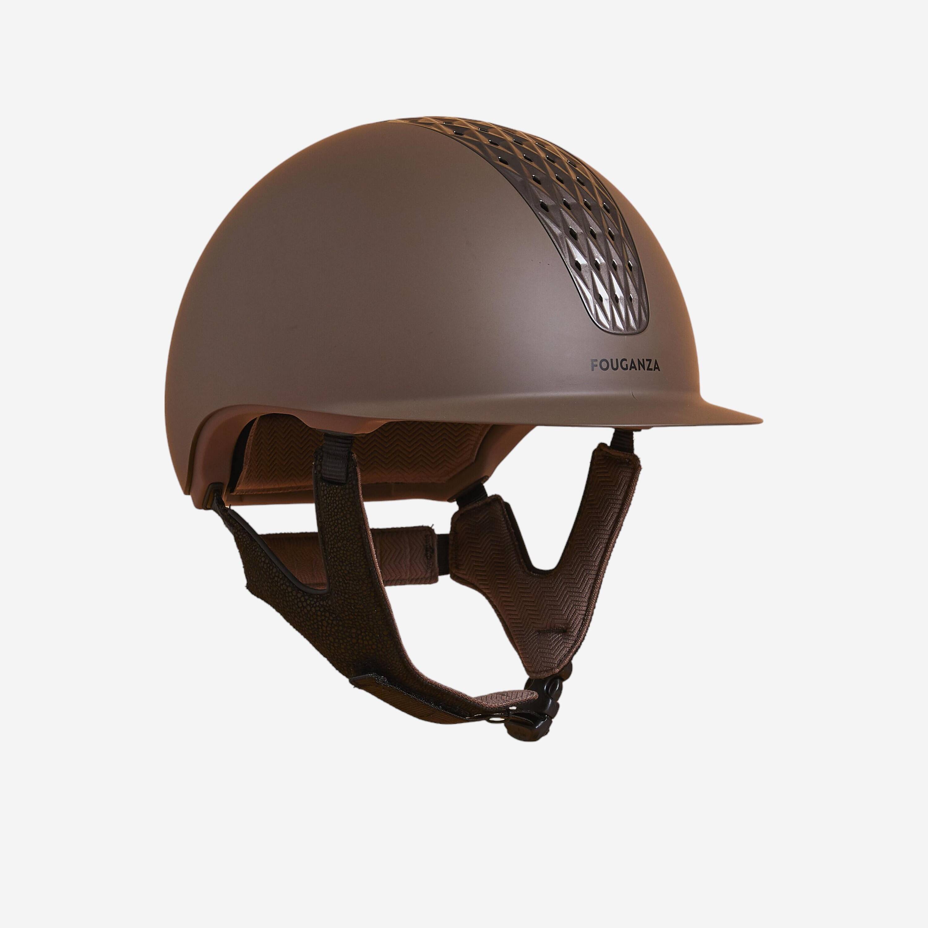 Kids'/Adult Horse Riding Helmet 520 - Pale Brown -  1