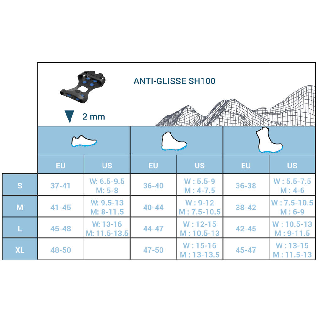 ADULT SNOW CRAMPONS - SH100 - XS TO XL