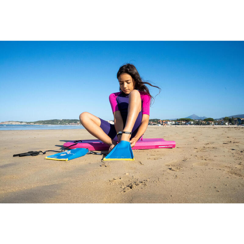 Pés de pato 100 bodyboard azul amarelo