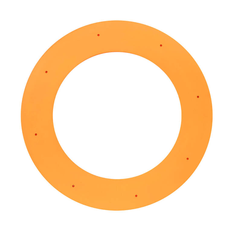 A soft orange disc for long-distance throws.